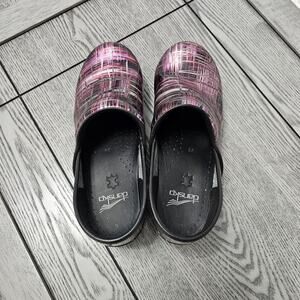 Dansko Professional Clogs Purple Crosshatch Leather Size 38 US 7.5–8
